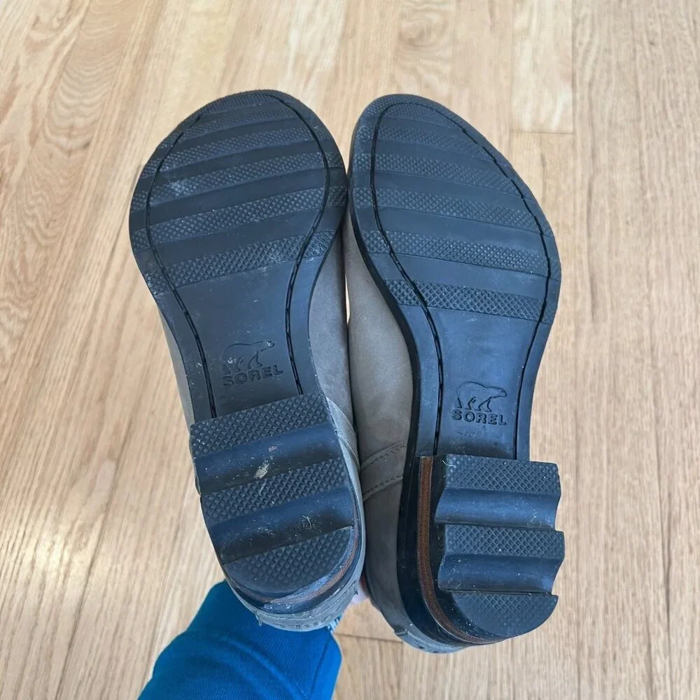 Sorel Lolla Cut-Out Waterproof Leather Ankle Boots Gray Women's US Size 7.5 - Picture 9 of 9